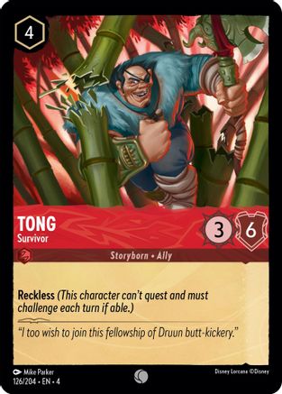 Tong - Survivor (126/204) - Ursulas Return Cold Foil - Premium Lorcana Single from Ursula's Return - Just $0.25! Shop now at Game Crave Tournament Store