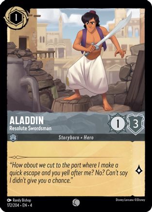 Aladdin - Resolute Swordsman (172/204) - Ursulas Return - Premium Lorcana Single from Ursula's Return - Just $0.25! Shop now at Game Crave Tournament Store