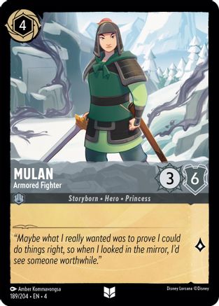 Mulan - Armored Fighter (189/204) - Ursulas Return Cold Foil - Premium Lorcana Single from Ursula's Return - Just $0.25! Shop now at Game Crave Tournament Store