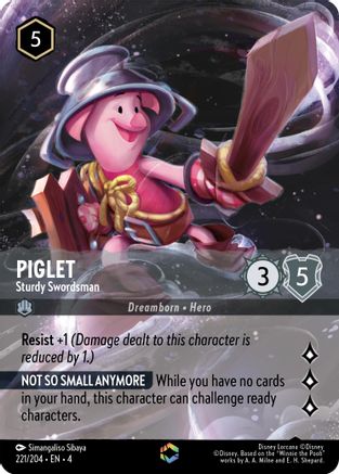 Piglet - Sturdy Swordsman (Enchanted) (221/204) - Ursulas Return Holofoil - Premium Lorcana Single from Ursula's Return - Just $37.10! Shop now at Game Crave Tournament Store