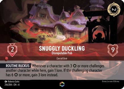 Snuggly Duckling - Disreputable Pub (Enchanted) (216/204) - Ursulas Return Holofoil - Premium Lorcana Single from Ursula's Return - Just $14.66! Shop now at Game Crave Tournament Store