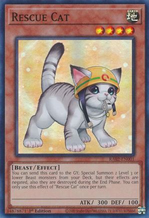 Rescue Cat (Alternate Art) (RA02-EN001) - 25th Anniversary Rarity Collection II 1st Edition - Premium Yugioh Single from Konami - Just $0.25! Shop now at Game Crave Tournament Store