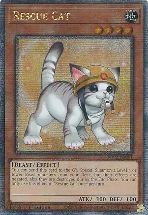 Rescue Cat (Alternate Art) (Quarter Century Secret Rare) (RA02-EN001) - 25th Anniversary Rarity Collection II 1st Edition - Premium Yugioh Single from Konami - Just $3.26! Shop now at Game Crave Tournament Store