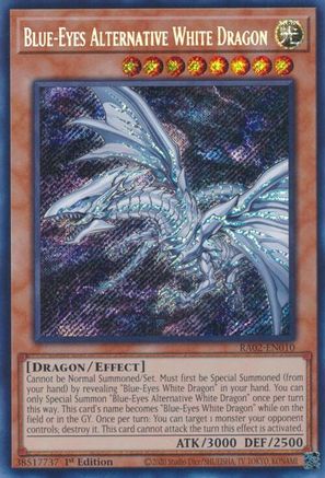 Blue-Eyes Alternative White Dragon (Secret Rare) (RA02-EN010) - 25th Anniversary Rarity Collection II 1st Edition - Premium Yugioh Single from Konami - Just $0.48! Shop now at Game Crave Tournament Store