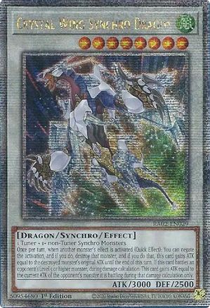 Crystal Wing Synchro Dragon (Quarter Century Secret Rare) (RA02-EN029) - 25th Anniversary Rarity Collection II 1st Edition - Premium Yugioh Single from Konami - Just $5.54! Shop now at Game Crave Tournament Store