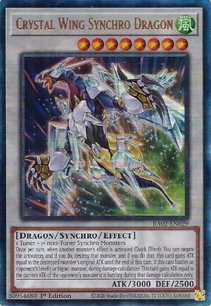 Crystal Wing Synchro Dragon (PUR) (RA02-EN029) - 25th Anniversary Rarity Collection II 1st Edition - Premium Yugioh Single from Konami - Just $0.41! Shop now at Game Crave Tournament Store