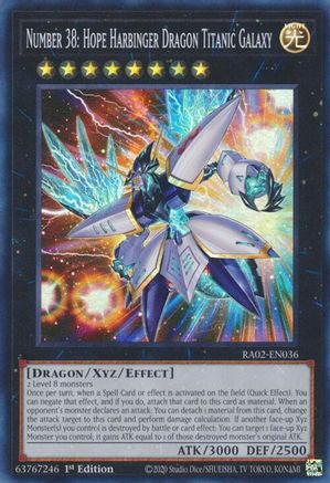 Number 38: Hope Harbinger Dragon Titanic Galaxy (RA02-EN036) - 25th Anniversary Rarity Collection II 1st Edition - Premium Yugioh Single from Konami - Just $0.25! Shop now at Game Crave Tournament Store