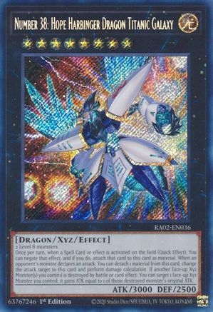 Number 38: Hope Harbinger Dragon Titanic Galaxy (Secret Rare) (RA02-EN036) - 25th Anniversary Rarity Collection II 1st Edition - Premium Yugioh Single from Konami - Just $0.38! Shop now at Game Crave Tournament Store
