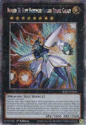 Number 38: Hope Harbinger Dragon Titanic Galaxy (Platinum Secret Rare) (RA02-EN036) - 25th Anniversary Rarity Collection II 1st Edition - Premium Yugioh Single from Konami - Just $1.50! Shop now at Game Crave Tournament Store