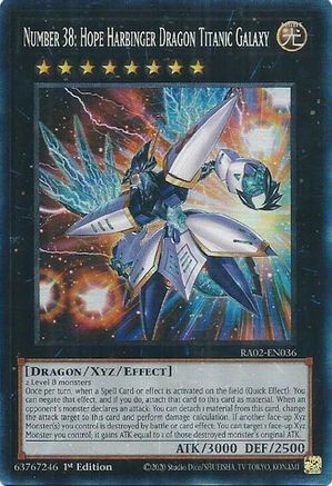 Number 38: Hope Harbinger Dragon Titanic Galaxy (PCR) (RA02-EN036) - 25th Anniversary Rarity Collection II 1st Edition - Premium Yugioh Single from Konami - Just $0.52! Shop now at Game Crave Tournament Store