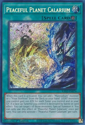 Peaceful Planet Calarium (Secret Rare) (RA02-EN074) - 25th Anniversary Rarity Collection II 1st Edition - Premium Yugioh Single from Konami - Just $0.25! Shop now at Game Crave Tournament Store