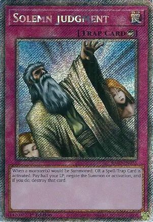 Solemn Judgment (Platinum Secret Rare) (RA02-EN075) - 25th Anniversary Rarity Collection II 1st Edition - Premium Yugioh Single from Konami - Just $6.28! Shop now at Game Crave Tournament Store