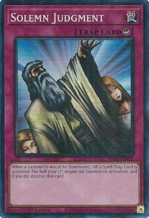 Solemn Judgment (PCR) (RA02-EN075) - 25th Anniversary Rarity Collection II 1st Edition - Premium Yugioh Single from Konami - Just $2.85! Shop now at Game Crave Tournament Store