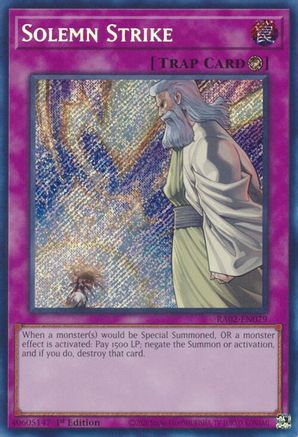 Solemn Strike (Secret Rare) (RA02-EN079) - 25th Anniversary Rarity Collection II 1st Edition - Premium Yugioh Single from Konami - Just $1.94! Shop now at Game Crave Tournament Store