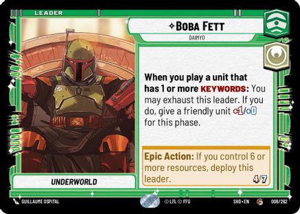 Boba Fett - Daimyo (008/262) - Shadows of the Galaxy - Premium Star Wars: Unlimited Single from Shadows of the Galaxy - Just $0.08! Shop now at Game Crave Tournament Store