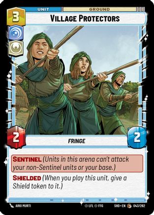 Village Protectors (043/262) - Shadows of the Galaxy Foil - Premium Star Wars: Unlimited Single from Shadows of the Galaxy - Just $0.08! Shop now at Game Crave Tournament Store