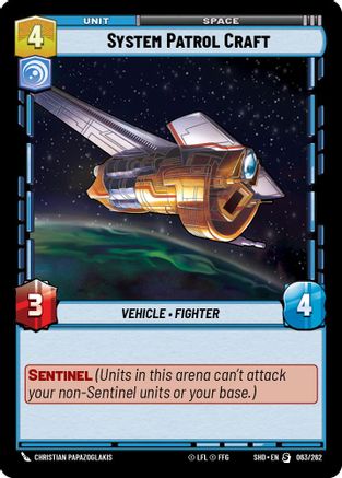 System Patrol Craft (063/262) - Shadows of the Galaxy - Premium Star Wars: Unlimited Single from Shadows of the Galaxy - Just $0.08! Shop now at Game Crave Tournament Store