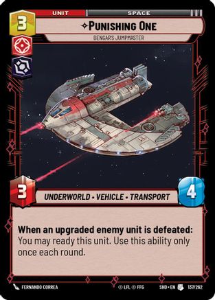 Punishing One - Dengar's Jumpmaster (137/262) - Shadows of the Galaxy Foil - Premium Star Wars: Unlimited Single from Shadows of the Galaxy - Just $0.08! Shop now at Game Crave Tournament Store