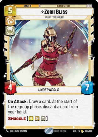 Zorii Bliss - Valiant Smuggler (203/262) - Shadows of the Galaxy Foil - Premium Star Wars: Unlimited Single from Shadows of the Galaxy - Just $0.08! Shop now at Game Crave Tournament Store