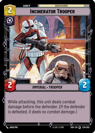 Incinerator Trooper (234/262) - Shadows of the Galaxy - Premium Star Wars: Unlimited Single from Shadows of the Galaxy - Just $0.58! Shop now at Game Crave Tournament Store