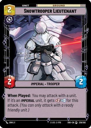 Snowtrooper Lieutenant (236/262) - Shadows of the Galaxy - Premium Star Wars: Unlimited Single from Shadows of the Galaxy - Just $0.08! Shop now at Game Crave Tournament Store