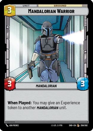 Mandalorian Warrior (258/262) - Shadows of the Galaxy - Premium Star Wars: Unlimited Single from Shadows of the Galaxy - Just $0.08! Shop now at Game Crave Tournament Store