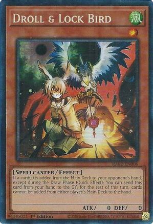 Droll & Lock Bird (PCR) (RA02-EN006) - 25th Anniversary Rarity Collection II 1st Edition - Premium Yugioh Single from Konami - Just $4.46! Shop now at Game Crave Tournament Store
