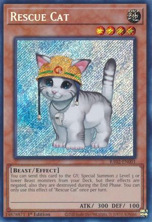 Rescue Cat (Secret Rare) (RA02-EN001) - 25th Anniversary Rarity Collection II 1st Edition - Premium Yugioh Single from Konami - Just $0.38! Shop now at Game Crave Tournament Store