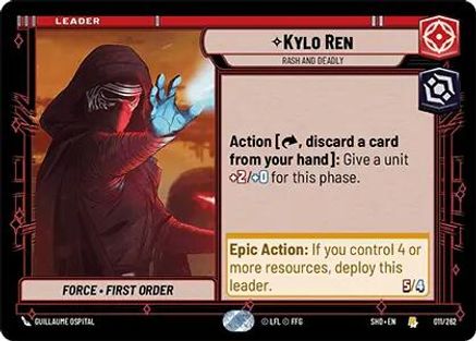 Kylo Ren - Rash and Deadly (011/262) - Shadows of the Galaxy - Premium Star Wars: Unlimited Single from Shadows of the Galaxy - Just $0.08! Shop now at Game Crave Tournament Store