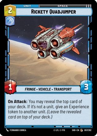 Rickety Quadjumper (057/262) - Shadows of the Galaxy Foil - Premium Star Wars: Unlimited Single from Shadows of the Galaxy - Just $0.08! Shop now at Game Crave Tournament Store