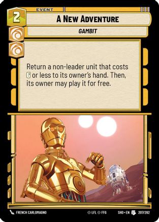 A New Adventure (207/262) - Shadows of the Galaxy Foil - Premium Star Wars: Unlimited Single from Shadows of the Galaxy - Just $0.08! Shop now at Game Crave Tournament Store