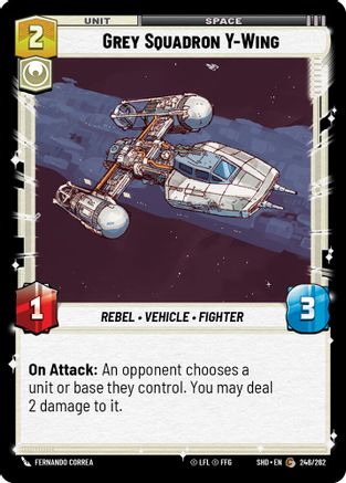 Grey Squadron Y-Wing (246/262) - Shadows of the Galaxy - Premium Star Wars: Unlimited Single from Shadows of the Galaxy - Just $0.08! Shop now at Game Crave Tournament Store