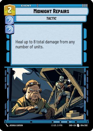 Midnight Repairs (054/262) - Shadows of the Galaxy Foil - Premium Star Wars: Unlimited Single from Shadows of the Galaxy - Just $0.08! Shop now at Game Crave Tournament Store