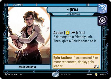 Qi'ra - I Alone Survived (002/262) - Shadows of the Galaxy - Premium Star Wars: Unlimited Single from Shadows of the Galaxy - Just $0.08! Shop now at Game Crave Tournament Store