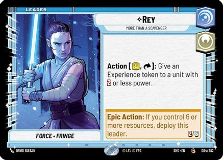 Rey - More Than a Scavenger (004/262) - Shadows of the Galaxy - Premium Star Wars: Unlimited Single from Shadows of the Galaxy - Just $0.08! Shop now at Game Crave Tournament Store