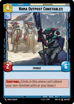 Niima Outpost Constables (062/262) - Shadows of the Galaxy - Premium Star Wars: Unlimited Single from Shadows of the Galaxy - Just $0.08! Shop now at Game Crave Tournament Store