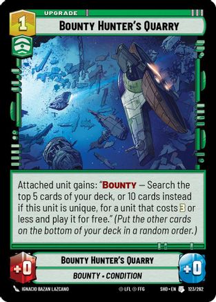 Bounty Hunter's Quarry (123/262) - Shadows of the Galaxy Foil - Premium Star Wars: Unlimited Single from Shadows of the Galaxy - Just $0.08! Shop now at Game Crave Tournament Store