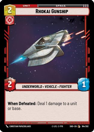 Rhokai Gunship (164/262) - Shadows of the Galaxy - Premium Star Wars: Unlimited Single from Shadows of the Galaxy - Just $0.08! Shop now at Game Crave Tournament Store