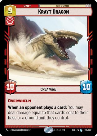Krayt Dragon (172/262) - Shadows of the Galaxy - Premium Star Wars: Unlimited Single from Shadows of the Galaxy - Just $4.94! Shop now at Game Crave Tournament Store