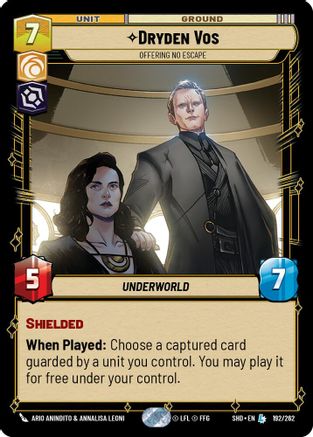 Dryden Vos - Offering No Escape (192/262) - Shadows of the Galaxy - Premium Star Wars: Unlimited Single from Shadows of the Galaxy - Just $0.52! Shop now at Game Crave Tournament Store