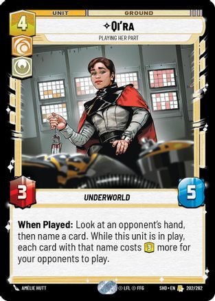 Qi'ra - Playing Her Part (202/262) - Shadows of the Galaxy - Premium Star Wars: Unlimited Single from Shadows of the Galaxy - Just $0.28! Shop now at Game Crave Tournament Store