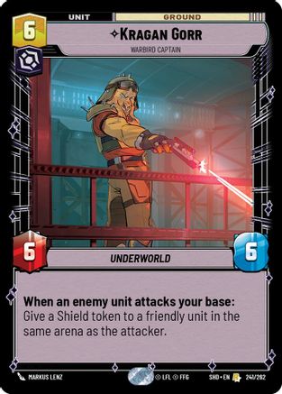 Kragan Gorr - Warbird Captain (241/262) - Shadows of the Galaxy Foil - Premium Star Wars: Unlimited Single from Shadows of the Galaxy - Just $0.10! Shop now at Game Crave Tournament Store
