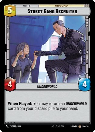 Street Gang Recruiter (260/262) - Shadows of the Galaxy Foil - Premium Star Wars: Unlimited Single from Shadows of the Galaxy - Just $0.08! Shop now at Game Crave Tournament Store