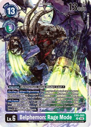 Belphemon: Rage Mode (EX6-060) - Infernal Ascension Foil - Premium Digimon Single from Bandai - Just $0.25! Shop now at Game Crave Tournament Store