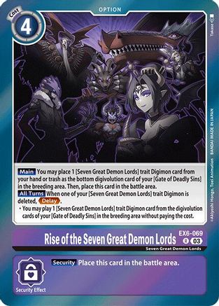 Rise of the Seven Great Demon Lords (EX6-069) - Infernal Ascension Foil - Premium Digimon Single from Bandai - Just $0.25! Shop now at Game Crave Tournament Store
