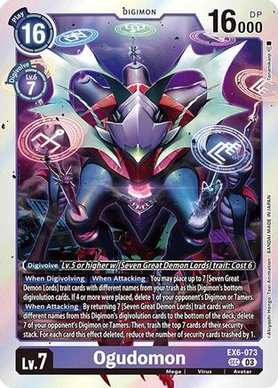 Ogudomon (EX6-073) - Infernal Ascension Foil - Premium Digimon Single from Bandai - Just $13.79! Shop now at Game Crave Tournament Store