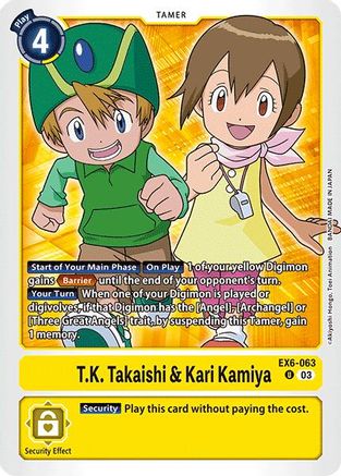 T.K. Takaishi & Kari Kamiya (EX6-063) - Infernal Ascension - Premium Digimon Single from Bandai - Just $0.25! Shop now at Game Crave Tournament Store