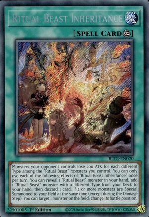 Ritual Beast Inheritance (BLTR-EN020) - Battles of Legend: Terminal Revenge 1st Edition - Premium Yugioh Single from Konami - Just $0.97! Shop now at Game Crave Tournament Store
