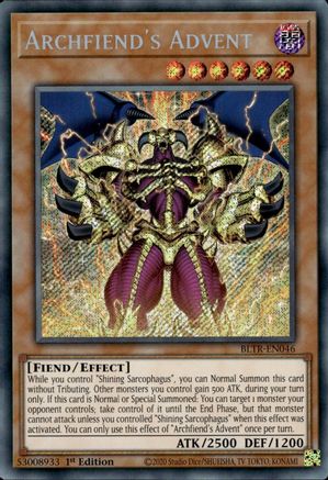 Archfiend's Advent (BLTR-EN046) - Battles of Legend: Terminal Revenge 1st Edition - Premium Yugioh Single from Konami - Just $3.22! Shop now at Game Crave Tournament Store