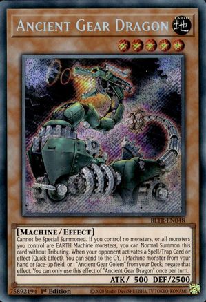 Ancient Gear Dragon (BLTR-EN048) - Battles of Legend: Terminal Revenge 1st Edition - Premium Yugioh Single from Konami - Just $0.70! Shop now at Game Crave Tournament Store